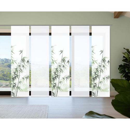 4056751541114 - Schiebegardine HOME IN GREEN RUFUS grün B60cm H245cm Polyester Gardinen Bambusoptik SET recycelt Digitaldruck 4056751541114 - Schiebegardine HOME IN GREEN RUFUS grün B60cm H245cm Polyester Gardinen Bambusoptik SET recycelt Digitaldruck