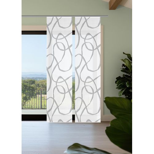 4056751541794 - Schiebegardine VISION S OPHELIA grau B60cm H260cm Polyester Gardinen SchiebevorhangBambusoptikDigitaldruckSET