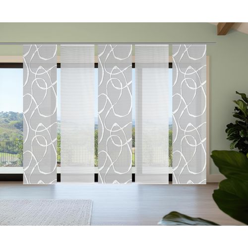 4056751541862 - Schiebegardine VISION S OPHELIA hellgrau B60cm H260cm Polyester Gardinen SchiebevorhangBambusoptikDigitaldruckSET