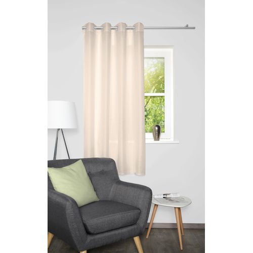 4056751518642 - Vorhang HOME BASICS BENOGA beige B135cm H175cm Polyester Gardinen Ösenschal Uni Dekostruktur