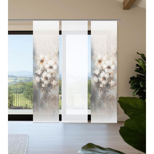 4056751541466 - Schiebegardine HOME IN GREEN ARISTEA beige (natur) B60cm H245cm Polyester Gardinen Bambusoptik SET recycelt Digitaldruck