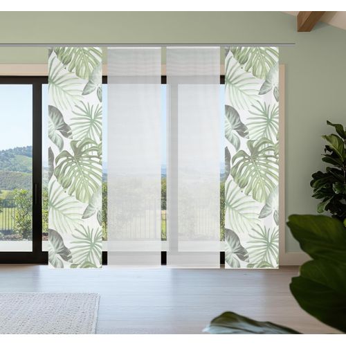 4056751541749 - Schiebegardine VISION S SANJA grün B60cm H260cm Polyester Gardinen SchiebevorhangBambusoptikDigitaldruckSET