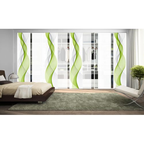 4056751343848 - Schiebegardine HOME WOHNIDEEN OPALIA 8ER SET Gr 1 grün (apfelgrün) B60cm H245cm Microfaser Polyester Gardinen HxB 245x60