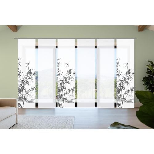 4056751541121 - Schiebegardine HOME IN GREEN RUFUS grau B60cm H245cm Polyester Gardinen Bambusoptik SET recycelt Digitaldruck 4056751541121 - Schiebegardine HOME IN GREEN RUFUS grau B60cm H245cm Polyester Gardinen Bambusoptik SET recycelt Digitaldruck