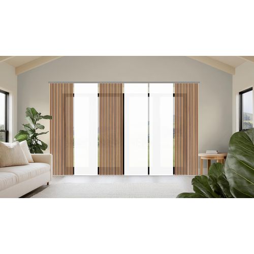 4056751542326 - Schiebegardine HOME WOHNIDEEN PANILO braun B60cm H245cm Polyester Gardinen Schiebewand Seidenoptik SET Digitaldruck