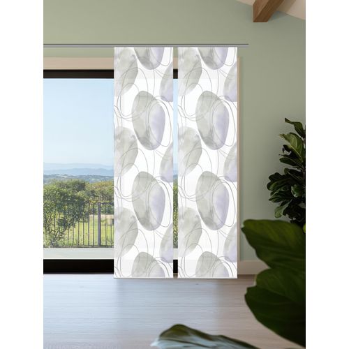 4056751540995 - Schiebegardine HOME IN GREEN ELLRIK lila (flieder) B60cm H245cm Polyester Gardinen Bambusoptik SET recycelt Digitaldruck