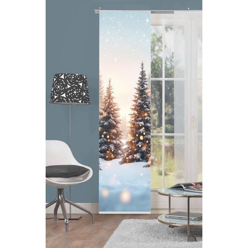 4056751544856 - Schiebegardine HOME WOHNIDEEN SCHNEETANNEN natur B60cm H245cm Polyester Gardinen Schiebewand Dekostoff Digitaldruck