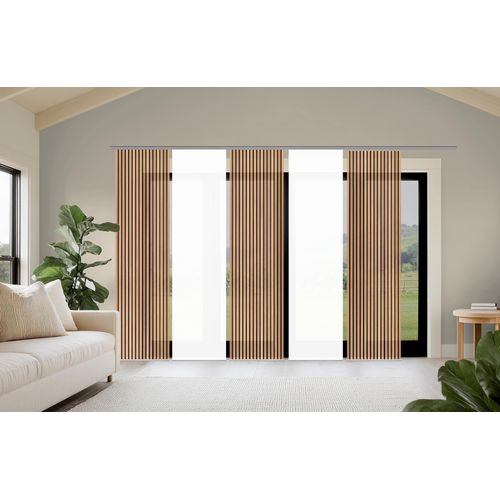 4056751542319 - Schiebegardine HOME WOHNIDEEN PANILO braun B60cm H245cm Polyester Gardinen Schiebewand Seidenoptik SET Digitaldruck 4056751542319 - Schiebegardine HOME WOHNIDEEN PANILO braun B60cm H245cm Polyester Gardinen Schiebewand Seidenoptik SET Digitaldruck