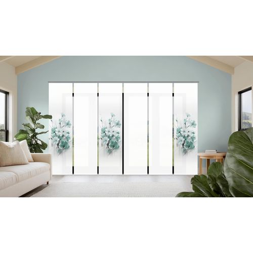 4056751542203 - Schiebegardine HOME WOHNIDEEN LOTUS mint B60cm H245cm Polyester Gardinen Schiebewand Seidenoptik SET Digitaldruck 4056751542203 - Schiebegardine HOME WOHNIDEEN LOTUS mint B60cm H245cm Polyester Gardinen Schiebewand Seidenoptik SET Digitaldruck