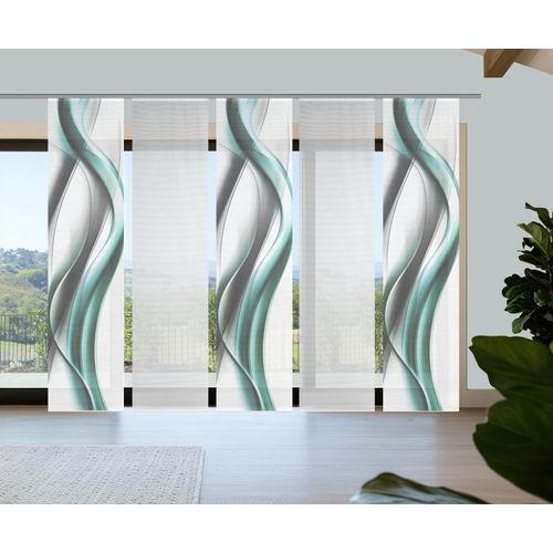 4056751541640 - Schiebegardine VISION S CARA mint B60cm H260cm Polyester Gardinen SchiebevorhangBambusoptikDigitaldruckSET