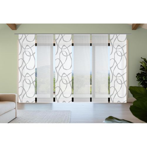 4056751541879 - Schiebegardine VISION S OPHELIA grau B60cm H260cm Polyester Gardinen SchiebevorhangBambusoptikDigitaldruckSET