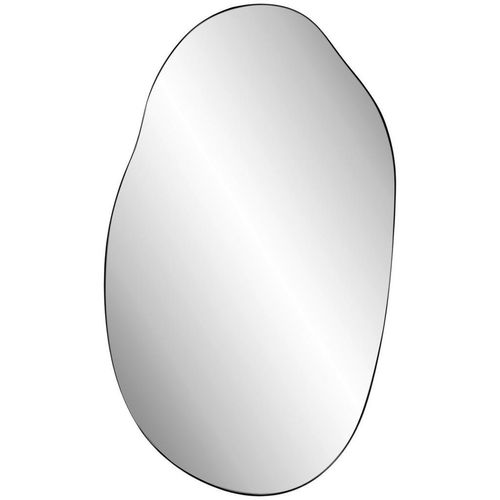 9010985092625 - Wandspiegel  Schwarz  Metall Glas Holzwerkstoff  wellenförmig  76x129x25 cm  Reach Bsci  senkrecht und waagrecht montierbar 