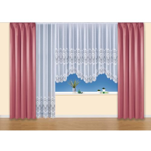 4005385844849 - Gardine WECKBRODT Napoli weiß B600cm H160cm Polyester Gardinen halbtransparent Store strukturiert