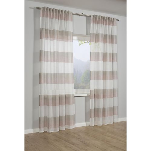 4003018366881 - Gardine Schal mit Gardinenband Etamine GARDINIA verdeckte Schlaufen (1 St) blickdicht Stoff Etamine rosa