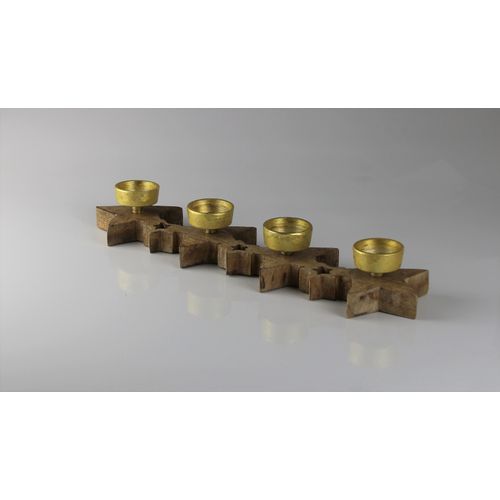 4056422258310 - Adventsleuchter AM DESIGN aus Holz braun B42cm H10cm Aluminium Holzwerkstoff Kerzenhalter BxH 42x10 cm 4056422258310 - Adventsleuchter AM DESIGN aus Holz braun B42cm H10cm Aluminium Holzwerkstoff Kerzenhalter BxH 42x10 cm