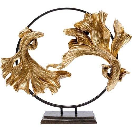 4025621519188 - Dekoobjekt DESIGN Deko Objekt Dancing Betta Fishes gold (goldfarben) B58cm H65cm T21cm Polyresin Dekofiguren