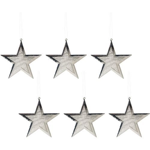 4064118970842 - Baumbehang CREATIV DECO Weihnachtsdeko Christbaumschmuck Dekohänger Gr B H T 1000 cm x 1000 cm x 050 cm silberfarben Weihnachtsdekoanhänger mit Gravur-Optik