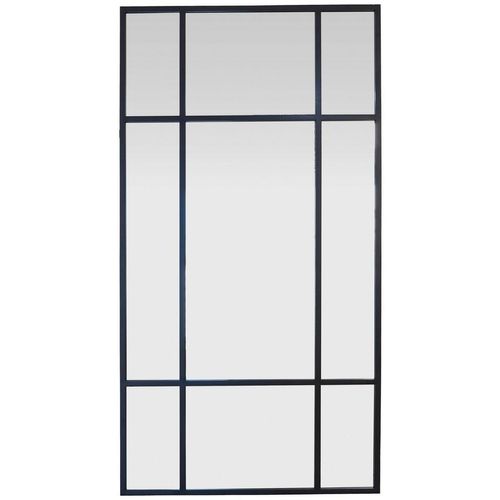 9010985092571 - Wandspiegel  Schwarz  Metall Glas Holzwerkstoff  rechteckig  90x180x3 cm  Reach Bsci  senkrecht und waagrecht montierbar  Spiegel