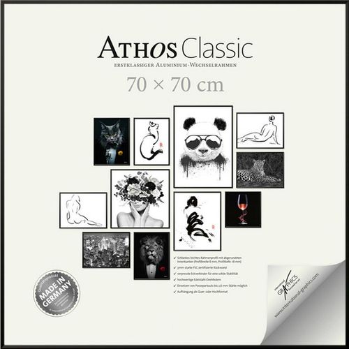 4053147974976 - Bilderrahmen Athos Classic+  Schwarz  Metall Kunststoff Papier Holzwerkstoff  quadratisch  70x70x18 cm  Bilder und Zubehör Bilderrahmen