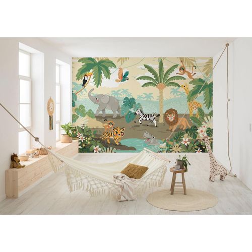 4055065390548 - Fototapete KOMAR Digitaldruck Vlies - Baby Safari - Größe 350 x 250 cm bunt Rollen Vlies Tapeten Wohnzimmer Schlafzimmer