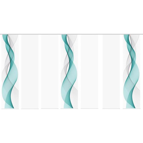 4056751343817 - Schiebegardine HOME WOHNIDEEN OPALIA 7ER SET Gr 1 blau (türkis) B60cm H245cm Microfaser Polyester Gardinen HxB 245x60