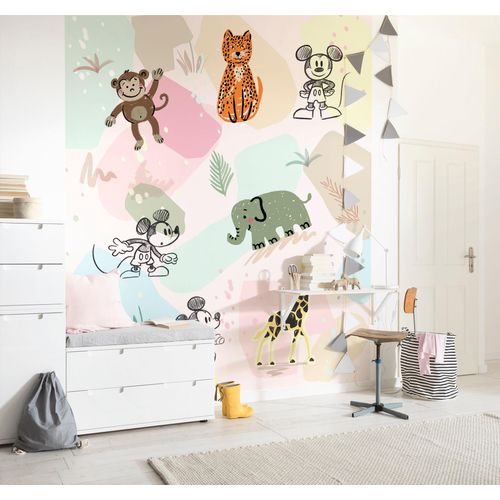 4055065410987 - Fototapete KOMAR Digitaldruck Vlies - Mickey Safari - Größe 200 x 250 cm bunt Rollen Vlies Tapeten Kinderzimmer