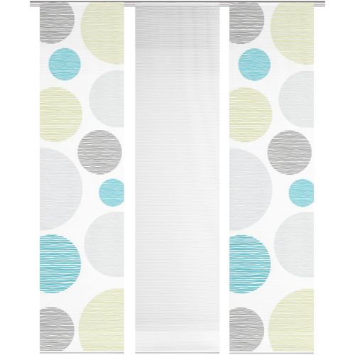 4056751297622 - Schiebegardine VISION S 3ER SET BORDEN Gr 1 blau (blau grün) Gardinen 260cm Paneelwagen 60cm Polyester HxB 260x60 Schiebevorhang 3er Set Digitaldruck B60cm H260cm