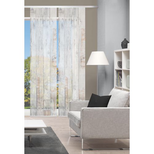 4056751515726 - Schiebegardine VISION LIZZA Gr 1 beige (naturfarben) B60cm H260cm Polyester Gardinen SETSCHIEBEVORHANGBAMBUSDIGITALDRUCK