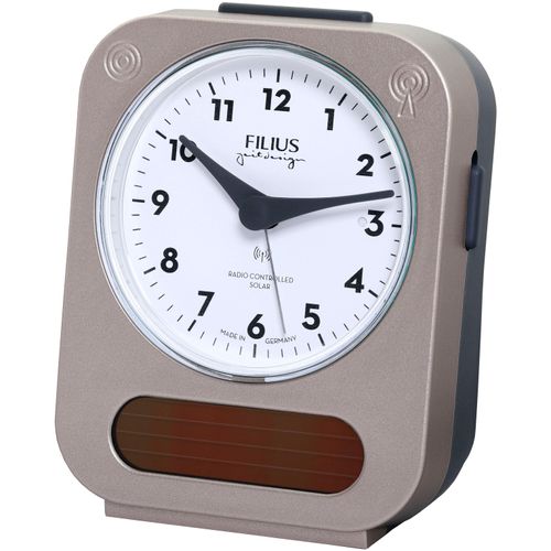 4045346111429 - Funkwecker FILIUS ZEITDESIGN Wecker rosegold (roségoldfarben-grau) Wecker Beleuchtung Solar Made in GermanyGeschenkidee Schlafzimmer