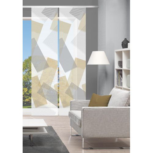 4056751515931 - Schiebegardine VISION NAYAH Gr 1 gold (goldfarben) B60cm H260cm Polyester Gardinen SETSCHIEBEVORHANGBAMBUSDIGITALDRUCK