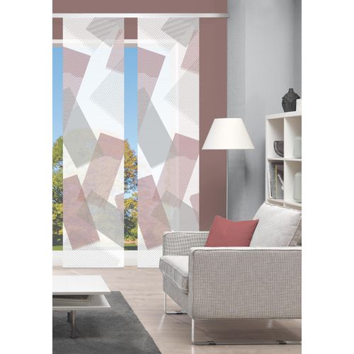 4056751515924 - Schiebegardine VISION NAYAH Gr 1 rot (bordeaux) B60cm H260cm Polyester Gardinen SETSCHIEBEVORHANGBAMBUSDIGITALDRUCK