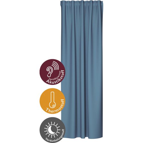 4043343595136 - Vorhang Galdin Gardinen Gr 245 cm Multifunktionsband 140 cm blau (petrol) Schlafzimmergardinen Verdunklungsvorhang Akustik blickdicht Thermo Energiesparend