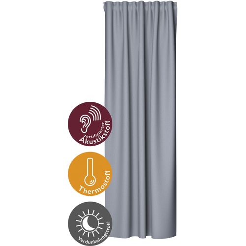 4043343595112 - Vorhang Galdin Gardinen Gr 245 cm Multifunktionsband 140 cm grau Schlafzimmergardinen Verdunklungsvorhang Akustik blickdicht Thermo Energiesparend