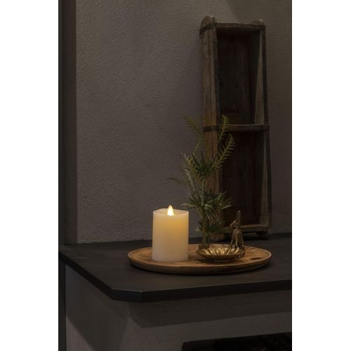 7318306001151 - LED-Kerze KONSTSMIDE Kerzen Gr Ø H 76 cm x 114 cm beige (cremeweiß) Kerzen LED Echtwachskerze cremeweiß mit 3D Flamme und geschmolzener Kante
