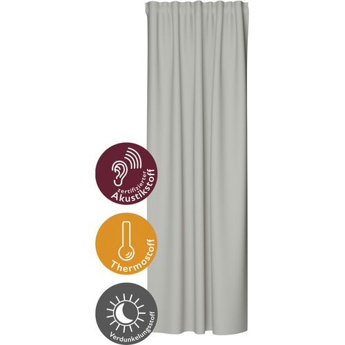 4043343595105 - Vorhang Galdin Gardinen Gr 245 cm Multifunktionsband 140 cm beige Schlafzimmergardinen Verdunklungsvorhang Akustik blickdicht Thermo Energiesparend