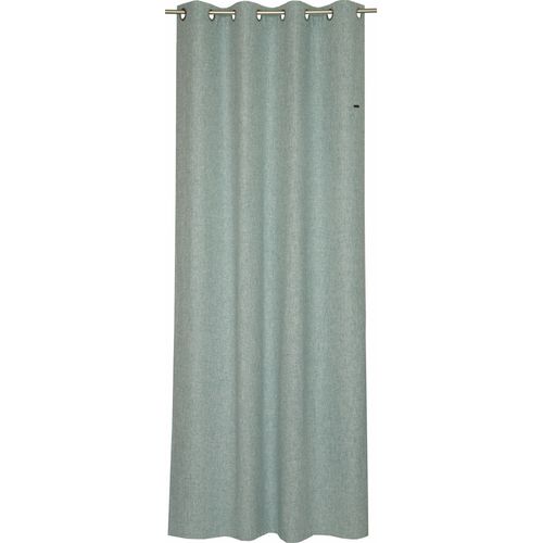 4005414267489 - Vorhang ESPRIT Harp Gardinen Gr 250 cm Ösen 140 cm blau (hellblau) Ösen Gardine HxB 250x140 Blickdicht mit Lederlabel (BxH) 140 x 250 cm