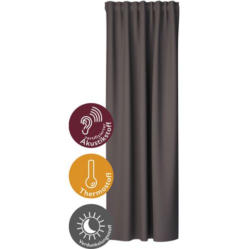 4043343595143 - Vorhang Galdin Gardinen Gr 245 cm Multifunktionsband 140 cm braun Schlafzimmergardinen Verdunklungsvorhang Akustik blickdicht Thermo Energiesparend