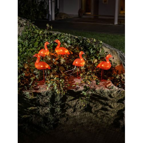 7318302678036 - Weihnachtsfigur KONSTSMIDE Dekofiguren Gr B 125 cm orange Weihnachtsengel Weihnachtsfiguren LED Acryl Flamingos 5er-Set 40 bernsteinfarbene Dioden