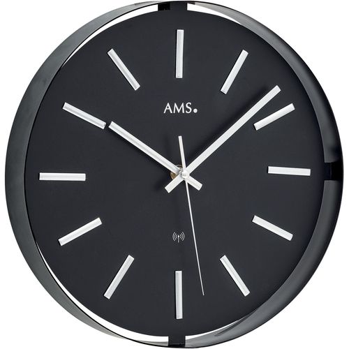 4037445160781 - Funkwanduhr AMS schwarz Wanduhren Ø 30cm QuarzuhrWohnzimmerEsszimmerKücheArbeitszimmerBüroFlur 4037445160781 - Funkwanduhr AMS schwarz Wanduhren Ø 30cm QuarzuhrWohnzimmerEsszimmerKücheArbeitszimmerBüroFlur