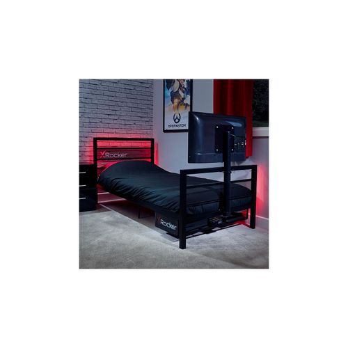 0094338201222 - Basecamp Metall Gaming-Bett mit TV-Halterung für Kinder & Jugendliche - schwarz