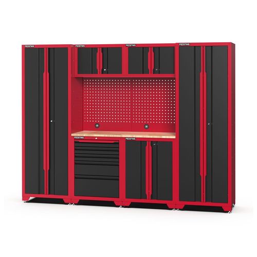 4262519771871 - Feistos FEISTOS Werkstatteinrichtung Novo 2 Metall Werkstattschrank schwarz & rot 457x264x198cm 4262519771871 - Feistos FEISTOS Werkstatteinrichtung Novo 2 Metall Werkstattschrank schwarz & rot 457x264x198cm