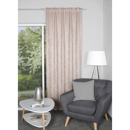 4056751479394 - Vorhang HOME WOHNIDEEN SKILIO Gr 1 braun (cappuccino) B135cm H245cm Polyester Gardinen Kombibandschal SKILIO prägedruck