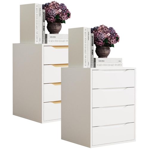 4051814434570 - Nachtschrank Beistelltisch Nachttisch Maße ca H 61 x B 46 x T 42 cm - Malira M