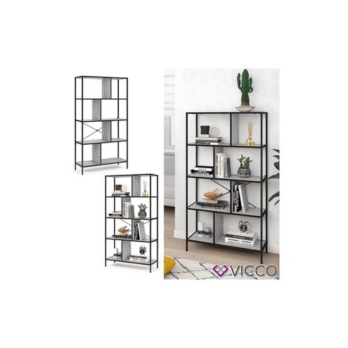 4251421940550 - VICCO Loft Bücherregal FYRK Wandregal Standregal Aufbewahrung 146x80x30 Beton