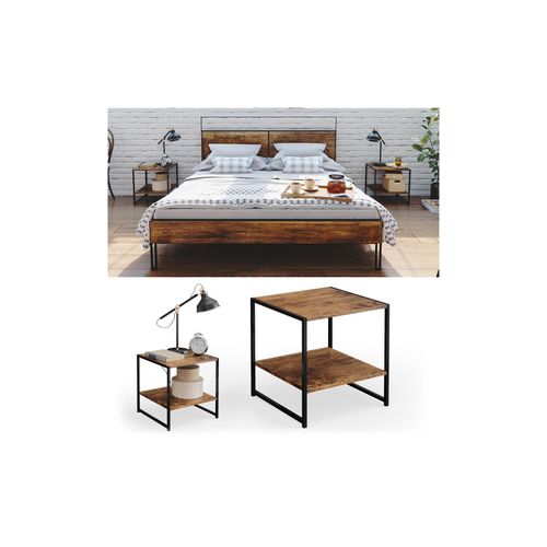 4251421950382 - Nachttisch Nachtkommode Nachtschrank Fyrk 2er Set Nachtkonsole Kommode