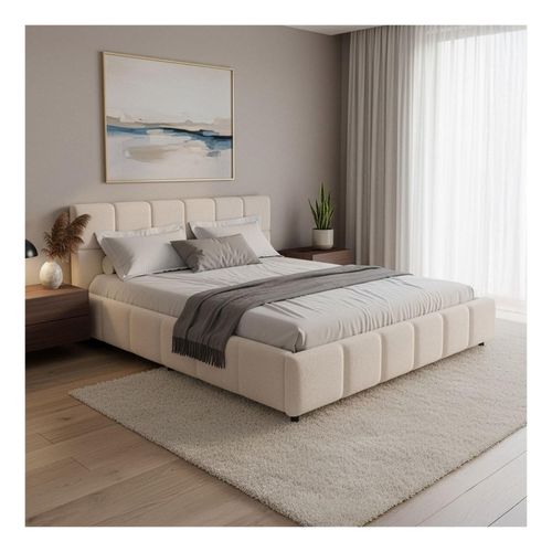 4262437186290 - Polsterbett Florenz - Bubble Design gepolstertes Kopfteil Bouclé - 180 x 200 cm - Creme 4262437186290 - Polsterbett Florenz - Bubble Design gepolstertes Kopfteil Bouclé - 180 x 200 cm - Creme