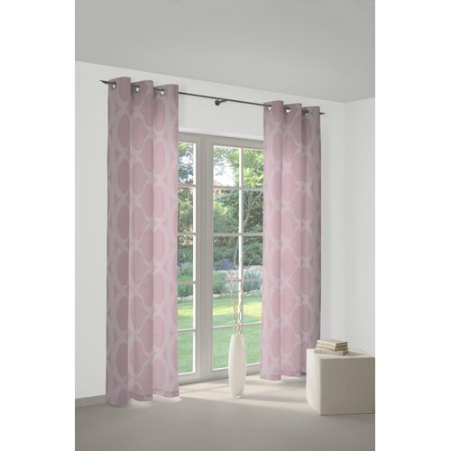 4004567055257 - Vorhang WIRTH Lahstedt Gr 1 rosa B135cm H145cm Jacquard Polyacryl Polyester Gardinen