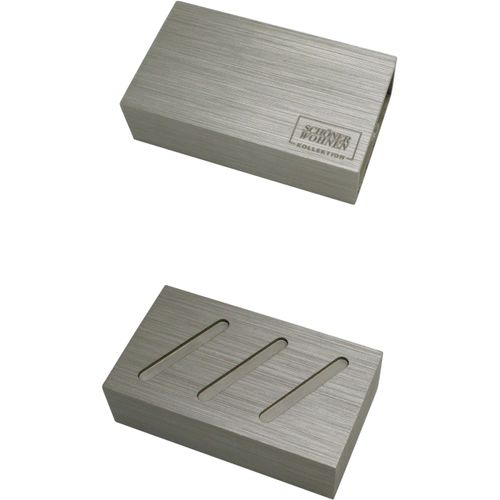 4003018379201 - Gardinenstangen-Endstück SCHÖNER WOHNEN LAMINAT Endstück Struktur Gardinenstangenendstücke Gr 2 St stahl gebürstet Gardinenstangen-Endstücke Serie Einzelprogramm Matteo rechteckig