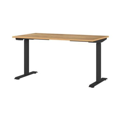 4005949790551 - Schreibtisch Boston elektrisch höhenverstellbar Rechteck T-Fuß Memory-USB-Panel B 1400 x T 800 x H 720-1200 mm Navarra-Eiche schwarz