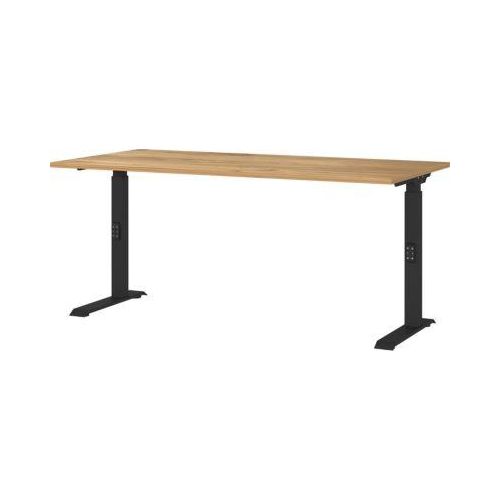 4005949791190 - DOWNEY höhenverstellbarer Schreibtisch navarra-eiche rechteckig C-Fuß-Gestell schwarz 1600 x 800 cm  4005949791190 GERMANIA